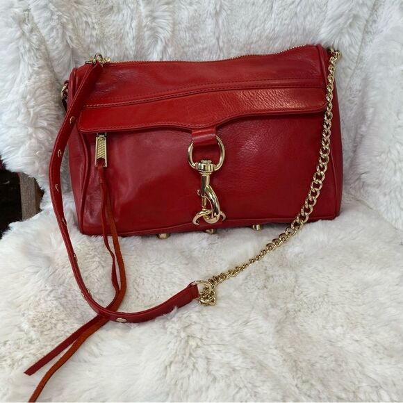 Rebecca Minkoff full size MAC red pebbled leather crossbody bag - Picture 3 of 16